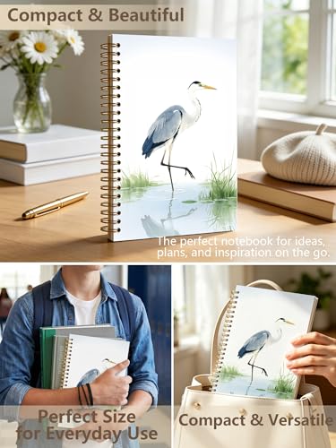 Blue Heron Gifts Notebook, Zen Nature Bird Journal for Adults Women, Bird Lover Watcher Gifts, Coastal Birding Hardcover Notebook Journal for Work Study 5.5x8.3 in - color: Blue Heron