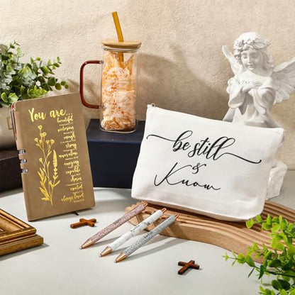 Skylety 6 Pcs Christian Gifts Set for Women Bible Study Supplies, Brown - color: Brown