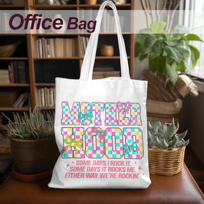 Mama Mom Tote Bag Mom Birthday Gifts Canvas Tote Bag, Reusable Canvas Shoulder Bags for Grocery Shopping, Beach 01 - color: Motherhood01