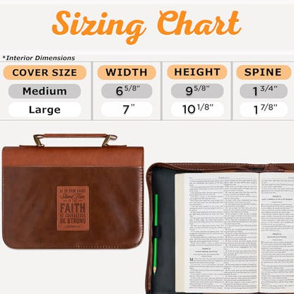 Christian Art Gifts Faux Leather Scripture Bible Cover for Men & Women - size: Medium