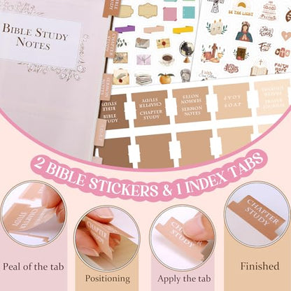 XKDOUS Linen 8.6" Bible Study Journal, Bible Notebook for Women, Pink - color: Linen Pink