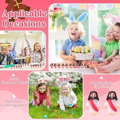 Bememo 25Pcs Mini Jesus Figure for Religious Favor,Rose Red - color: Rose Red