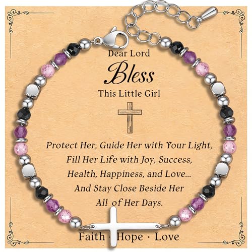 Adjustable Religious Gifts Cross Bracelet for Women Girl - style: Bless
