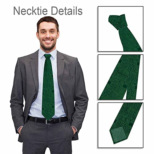 Black Dots Men's Neckties Retro Classic Circle Geometry Men's Tie for Mens Teens Business Work Casual Wedding Party - color: Computer Circuit Board
