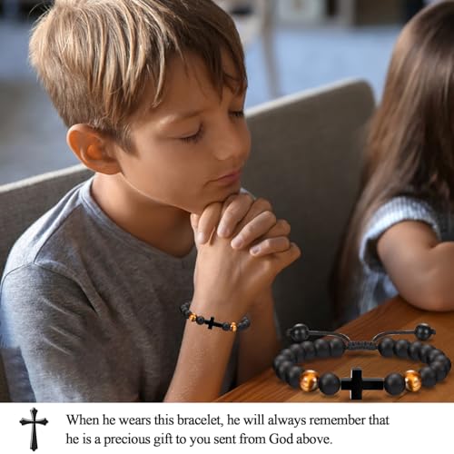 EFVISD Cross Bracelet Gifts for Boys Girls Christian Religious Gifts - color: Baptism -Boys