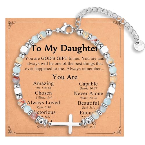 Christian Gifts for Women Girls, Religious Cross Bracelet - color: Daughter