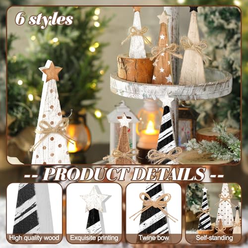 Yuntau 6 Pcs Christmas Table Decoration Wood Table Centerpiece, Xmas Tree - style: Xmas Tree
