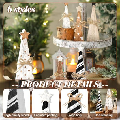 Yuntau 6 Pcs Christmas Table Decoration Wood Table Centerpiece, Xmas Tree - style: Xmas Tree