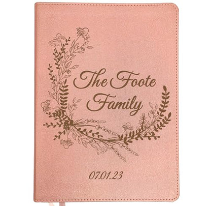 Personalized CSB Bible, Pink, Custom Holy Bible (Wreath Family Name) - style: Wreath Family Name