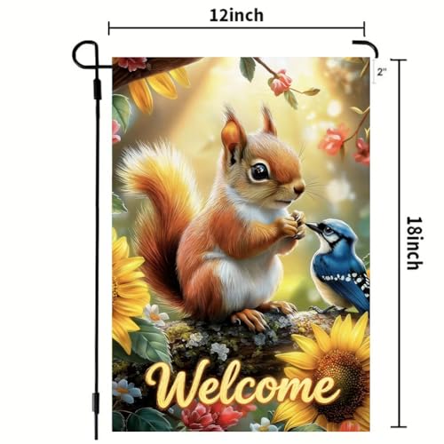 Spring Summer Welcome Garden Flag 12x18 Double Sided Burlap - color: Spring-12 x 18"