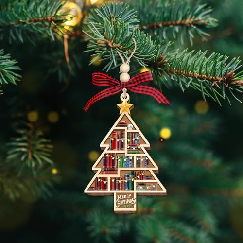 HEXMOZ Book Lover Christmas Ornaments 2026 - Book Lovers Gifts for Women - color: Book Lover