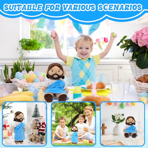 Yelakey Jesus Plush Doll, 11.8" Stuffed Plushie Religious Toy for Kids - color: 11.8inch/Blue