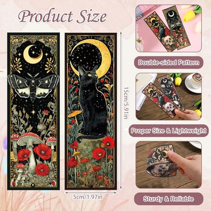 Wxiben 100 Pcs Fantasy Magic Bookmarks Dark Academia Book Page Marks Gifts - color: Fantasy