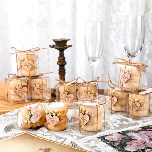 MTLEE 16 Pack Wooden Tealight Candle Holder Kit Guest Gifts, Boho - color: Boho