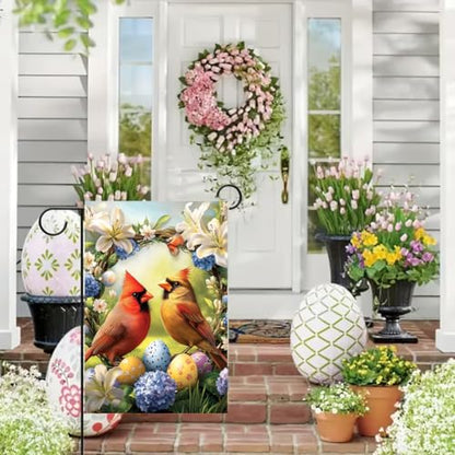 Easter He is Risen Garden Flags for Outside 12x18 Double Sided - color: Cardinal-Easter, size: 12x18 Inches