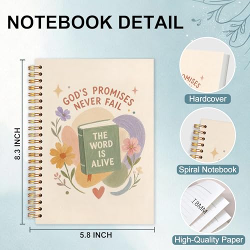 Boho Floral Christian Spiral Notebook 5.5x8.3 - color: White Boho Floral Christian Books