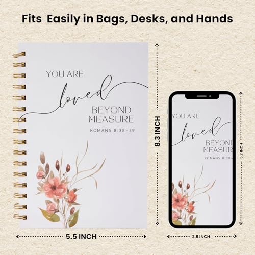 ilohaus Bible Journal for Women, Prayer Journal with Lined Pages, Hardcover - color: Romans 8:38-39