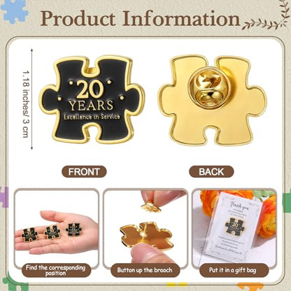 20 Set Year of Service Pin Employee Appreciation Gifts Bulk - style: 20 Year
