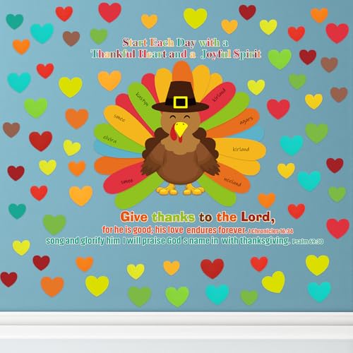 Mooliwe 103 Pcs Thanksgiving Turkey Classroom Bulletin Board Decoration Set