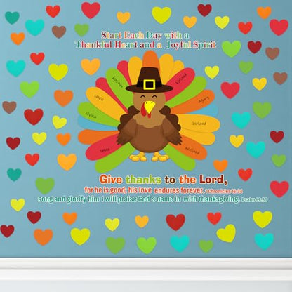 Mooliwe 103 Pcs Thanksgiving Turkey Classroom Bulletin Board Decoration Set