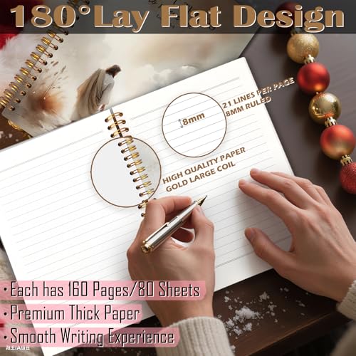 Christian Jesus Spiral Notebook 5.5x8.3, He Left the 99 to Rescue Me Lamb Journal, Jesus Christian Gifts for Women, Prayer Journal for Women, Bible Journaling Notebooks for Note Taking - color: Christmas-02