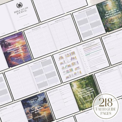 Lanpn Bible Study Guide Journals for Men with Tabs & Highlighters, Church Notes Taking Daily Devotional Journaling, Linen Bible Prayer Notebook Christian Religious Faith Based Gifts, Black - color: Black