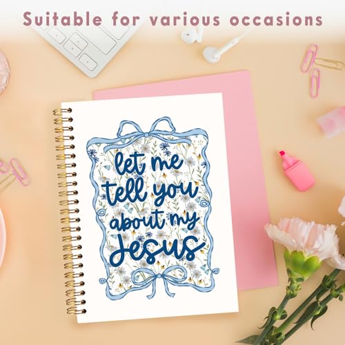 Lacama Christian Gifts for Women Inspirational Gifts for Women, Blue Bible Study Notebook, Prayer Journal for Women, Bible Journal, Cute Let Me Tell You About My Jesus Spiral Notebook - color: Let Me Tell You About My Jesus