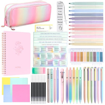 52Pcs All-in-one Bible Study Journaling Supplies, Bible note Taking Set - color: Multicolor