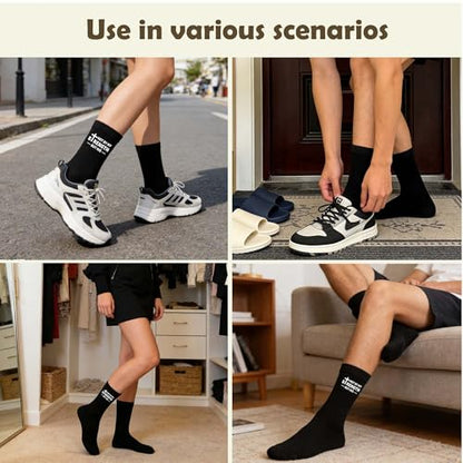 Christian Bible Verse Black Crew Socks, Religious Quote Socks, Faith Inspirational Christian Gift for Men Women。 - color: Black Religious 8