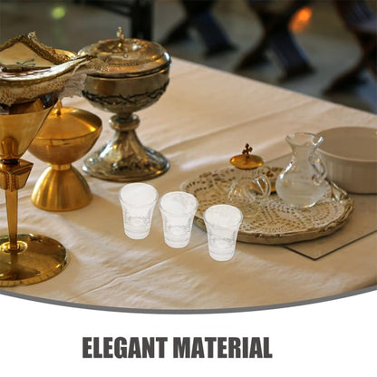 Luxshiny 12-pack Glass Communion Cups for Standard Communion Trays Clear 0.34 oz Mini Chalice Set for Church Services Accessories for Family Gatherings and Parties