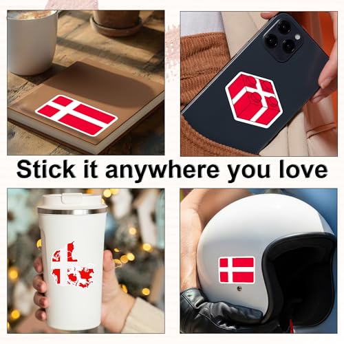[3pcs] Denmark Flag Sticker Vinyl Waterproof Decal, Denmark Sticker - color: Denmark Flag Sticker