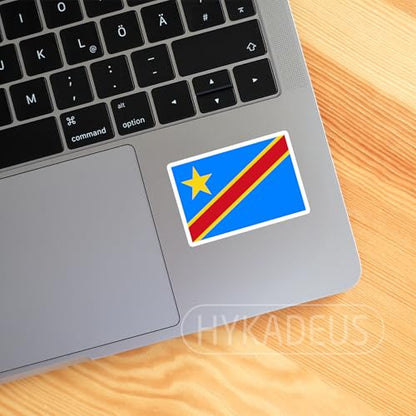 (3Pcs) Democratic Republic of the Congo Flag Stickers – Congolese Sticker - color: Democratic Republic of Congo
