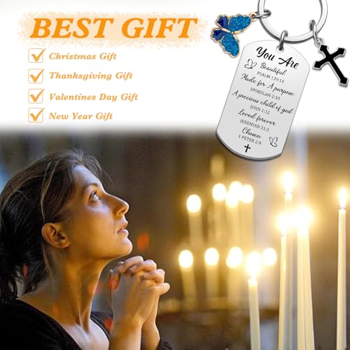 Stocking Stuffers Inspirational Christain Gifts for Women Girls Unique Religious Keychain Gift for Best Friend Bestie Sisters Mom Birthday Christmas Gifts Bible Verse Accessory