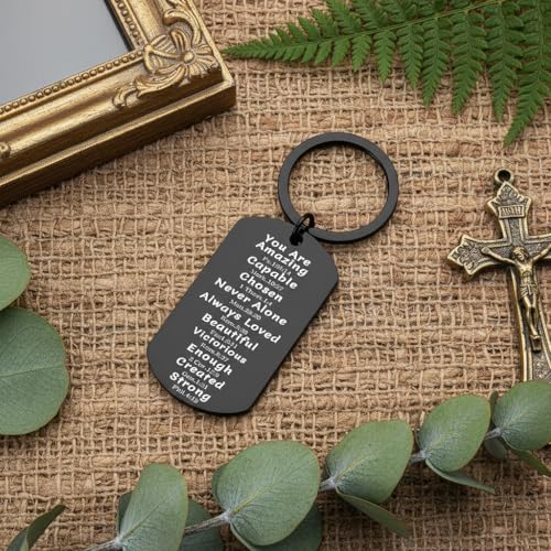 Bible Keyachain Christian Gifts for Women Cross Keychain Religious Gifts Bible Gift Faith Gift for Men - color: You're Amazing