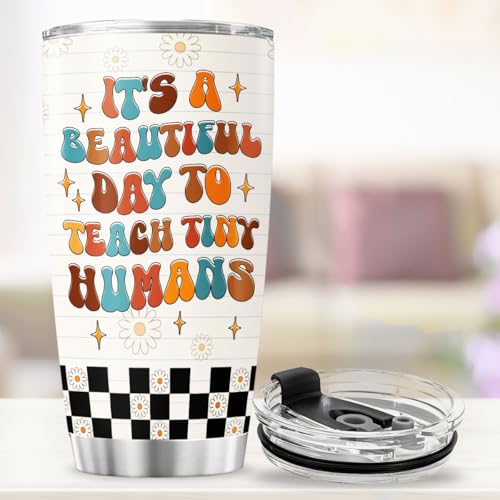 Teacher Appreciation Gift for Women, Inspire Teach Love Be Kind Design 20oz Stainless Steel Insulated Tumbler, Retro Floral Cup for Coffee Tea Water, Cute Back to School Travel Mug - color: Teacher Life W6