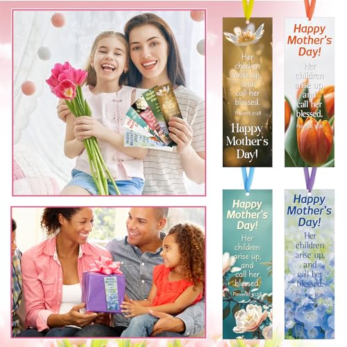 Dispowreath 60 Pcs Mom Proverbs 31:28 Religious Christian Bookmarks - style: Mom Proverbs 31:28