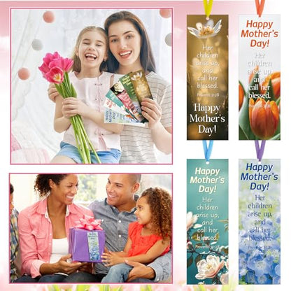 Dispowreath 60 Pcs Mom Proverbs 31:28 Religious Christian Bookmarks - style: Mom Proverbs 31:28