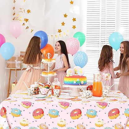 3Pcs Donut Tablecloth, Disposable Donut Party Decorations - color: Donut
