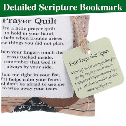 Fanfanwin 2 Pack Prayer Quilt with Cross, Mini Patchwork Scripture, Vintage - style: Vintage