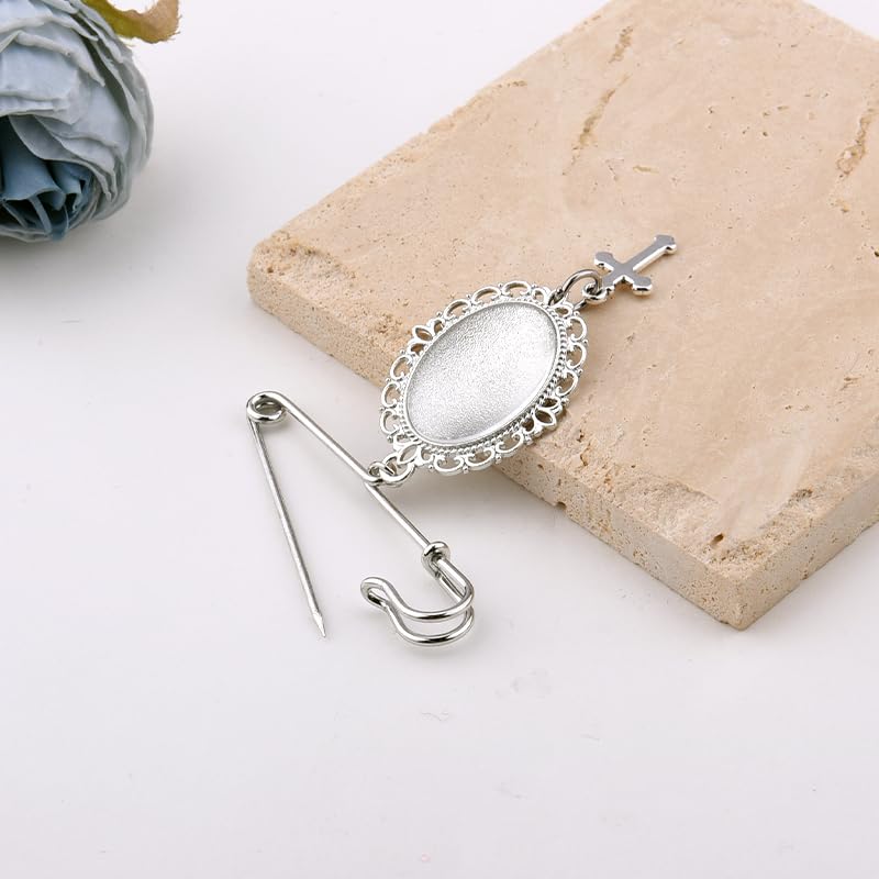 Wedding Double Picture Frame Brooch for Bride Grooms Boutonniece Pin for Wedding Bouquet - color: Color I