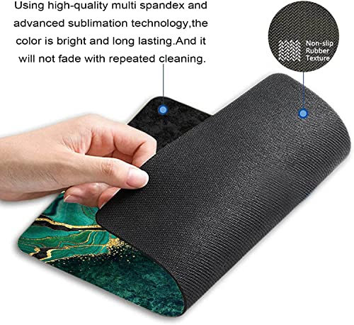 Abstract Black Marble Green Malachite Mouse Pad, Gaming Mouse Mat with Custom Design, Non-Slip Rubber Base Mousepad, Office Mouse Pads, 9.5 x 7.9 Inch - color: TSP168