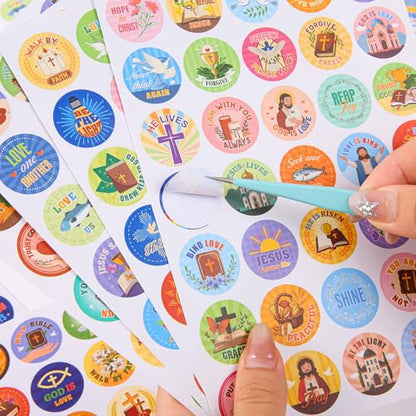 1000 PCS Bible Verse Jesus Stickers, Christian Faith Stickers for Laptop, Phone Cases, Scrapbook, Christian Easter Gifts for Kids Adults - style: Modern