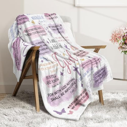 Baptism Gifts for Girl, Christian Blanket, Teen Girl Gifts Trendy Stuff - color: Purple, size: 80*60IN