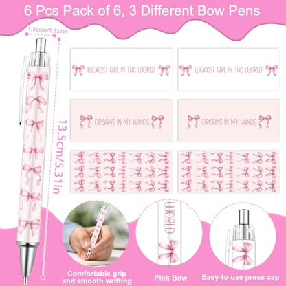 Wxiben Pink Bow Spiral Notebooks Set 12 Pieces Coquete Bow Journal with Inspirational Bible Ballpoint Pens Christian Scripture Prayer Hardcover Notebook Gifts for Women Office School Church Supplies