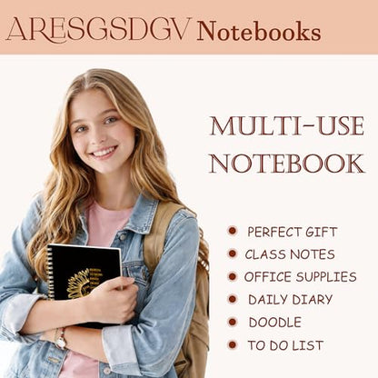 Sunflower Christian Journal for Women, Inspirational You Are Bible Notebooks for Note Taking, Church Notes Journal, Prayer Religious Spiral Notebook 5.5x8.3 Inch - color: SJ You are