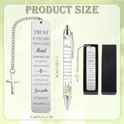 Bible Book Mark for Women, Trust in the Lord Metal Bookmark and Pen Set - style: Trust in the Lord 02