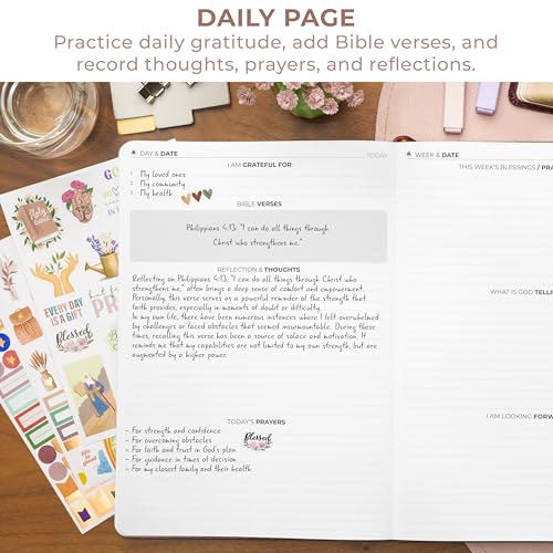 Clever Fox Prayer Journal with Prompts, Bible, Women, Teen, B5 Rose Gold - color: Rose Gold, size: Smaller than A4 (7" x 10")