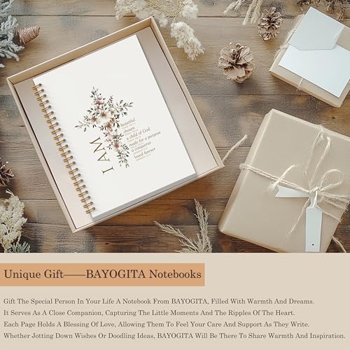 Inspirational Christian Notebook - Bible Verse Journal, Prayer Spiral Notebook, Motivational Christian School Supplies Notebooks, Inspirational Christian Gifts, Coworker Gifts, 5.5x8.3 Inches - color: I Am