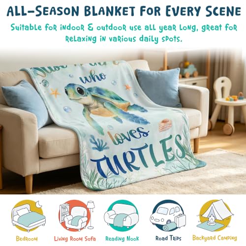 Nicetous Turtle Gifts, Sea Turtle Gifts for Women Throw Blanket 40x50in - color: Sea Turtle