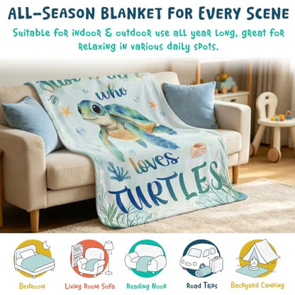 Nicetous Turtle Gifts, Sea Turtle Gifts for Women Throw Blanket 40x50in - color: Sea Turtle